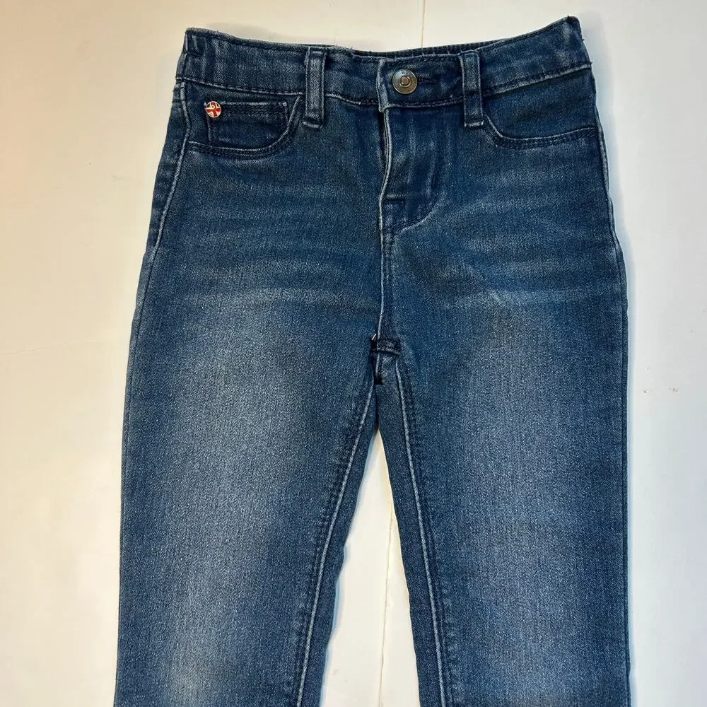 Hudson Kids Dark Wash Skinny Jeans Frayed Hem - Size 4T